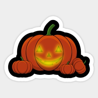 Glowing Jack-o'-Lantern Pumpkin Sticker